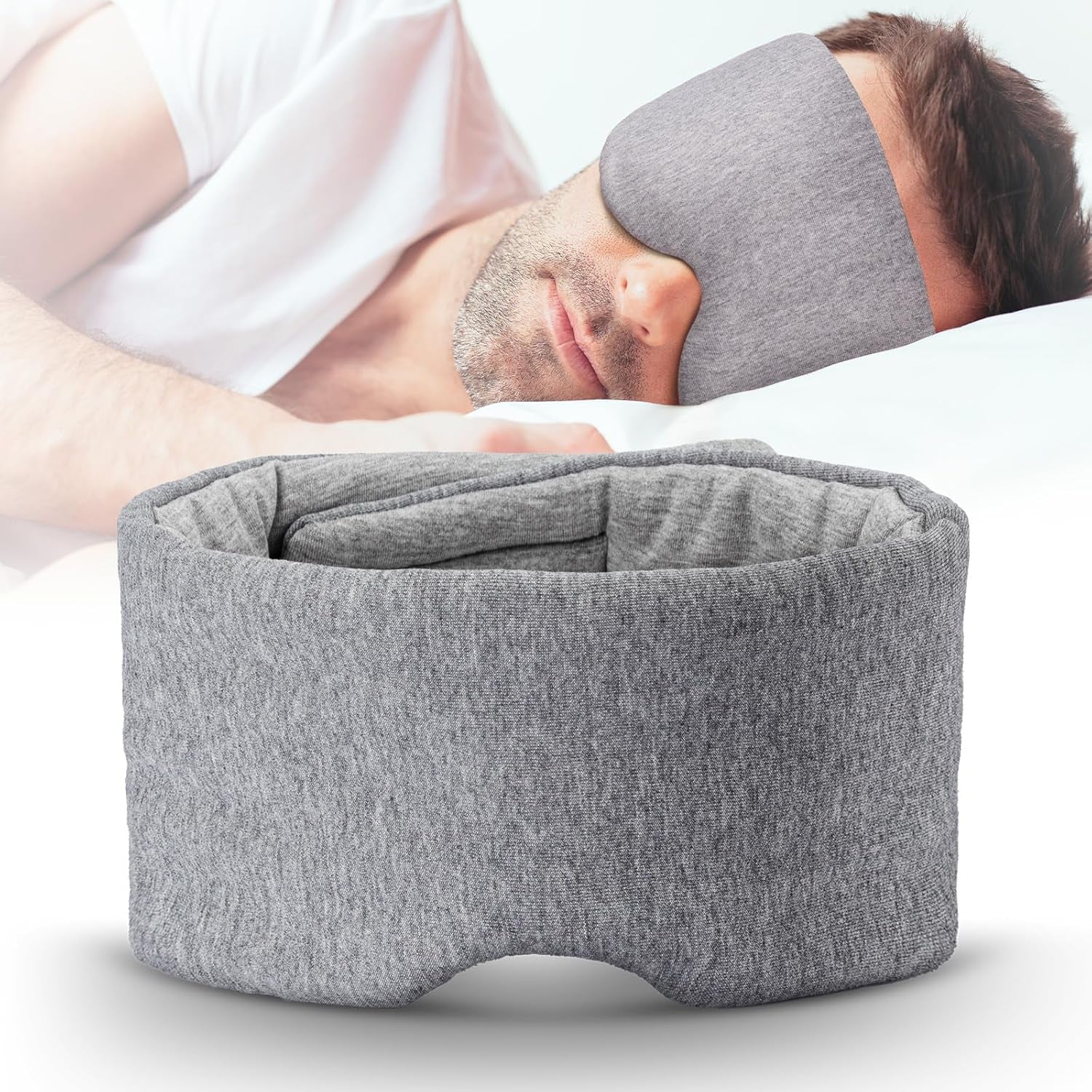 SD 100% Handmade Cotton Sleep Mask Blackout for Side Sleeper